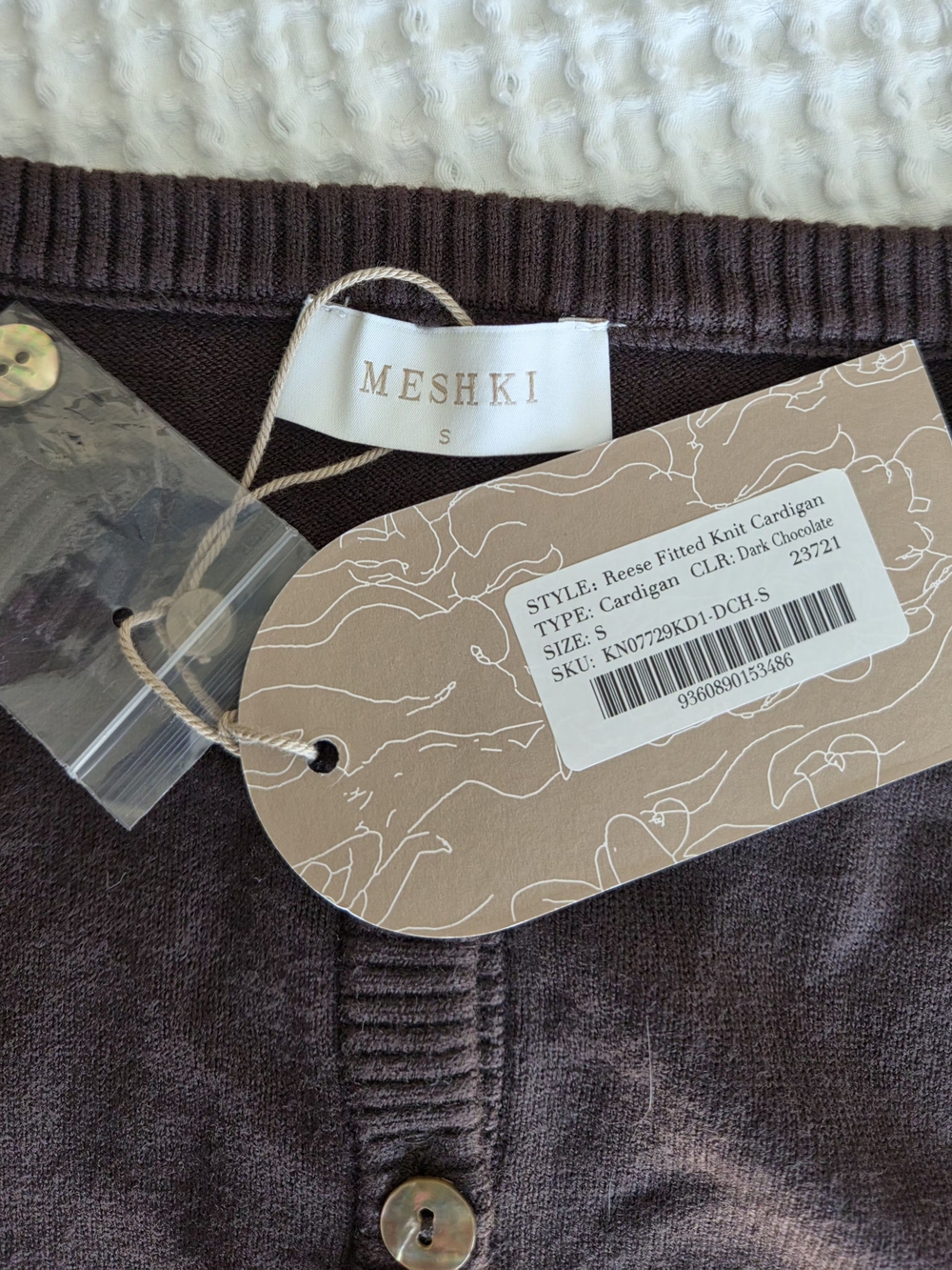 Meshki Reese Fitted Knit Cardigan - Dark Chocolate - Picture 7 of 7